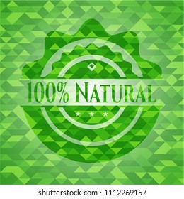 100% Natural green mosaic emblem