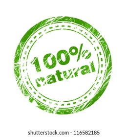 100% natural green stamp