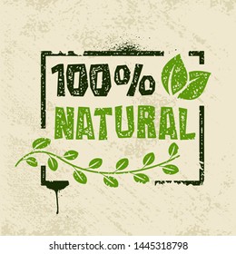 100% Natural Grunge Background. Vector Illustration.