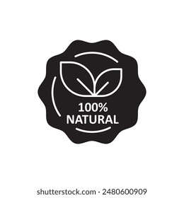 100% Natural icon, template for graphic and web design. vector illustration