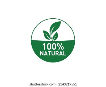 100% natural icon vector illustration 