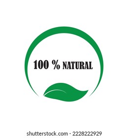 100% natural icon. vector illustration to indicate that this product is completely natural