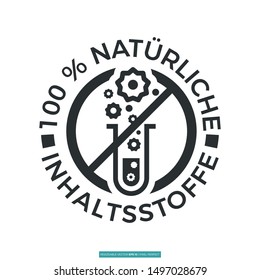 100% natural ingredients icon vector illustration logo template for many purpose. Isolated on white background.