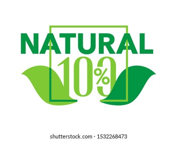 100% natural isolated stamp with quadratic contour frame and plants leaves - for healthy eco friendly food products packaging