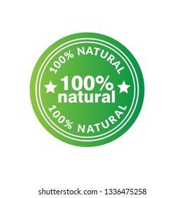 100% Natural label - Sticker, Tag, Sign, emblem.