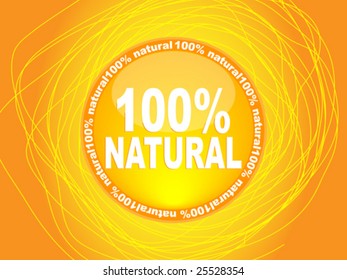 100 % NATURAL label vector illustration