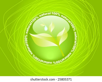 100% NATURAL label vector illustration
