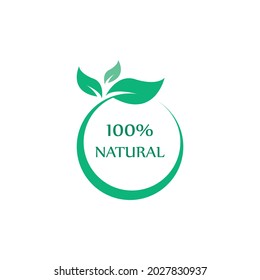 icono de hoja 100% natural ; logotipos; vectores ; plantillas