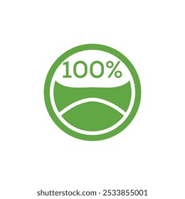100% natural leaf icon vector template. Simple 100% organic natural logo