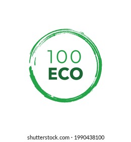 Símbolo de logotipo natural al 100%, ilustración vectorial