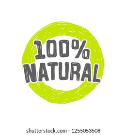 100% natural logo template