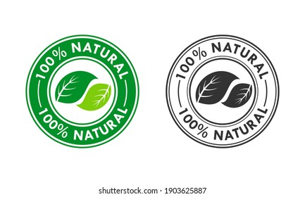 100 % Natural logo template illustration