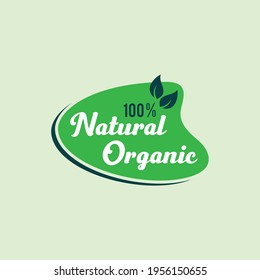 100% Natural organic logo design template