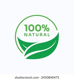 100% natural organic product label design template