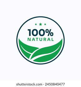 100% natural organic product label design template