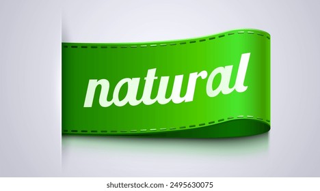 100% Natural and organic Product label. Healthy Food Emblem. Organic food Badge. Vector illustration