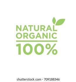 100% natural organic vector logo design