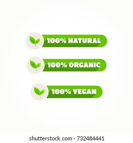 100% Natural, Organic & Vegan Labels