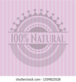 100% Natural pink emblem. Vintage.