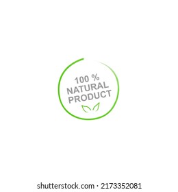 100 % NATURAL PRODUCT DESIGN BADGE, LABEL, ART, LOGO ISOLATED ON WHITE