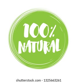 100% Natural product handwritten lettering.