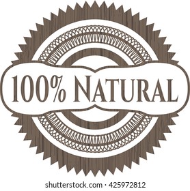 100% Natural realistic wood emblem