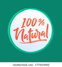 100% Natural rounded vector emblem design.