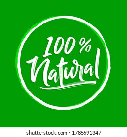 100% Natural rounded vector emblem design.