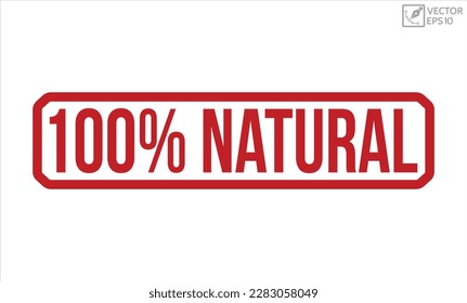 100% Natural rubber stamp vector illustration on white background. 100% Natural rubber stamp
