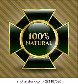 100% Natural shiny badge