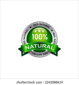100% natural sign graphic vector illustration design template
