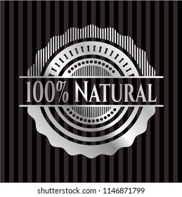 100% Natural silver shiny emblem
