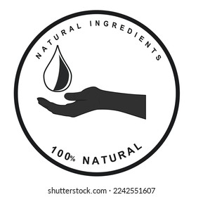100% natural stamp. vector illustration