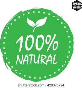 100% Natural stamp.vector