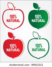 100% natural stickers. Vector