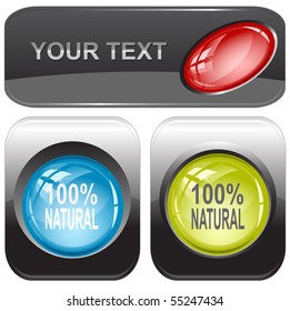 100% natural. Vector internet buttons.