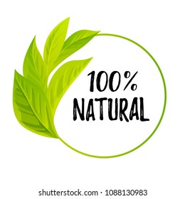100% natural vector logo design.