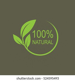 100% natural vector logo design.