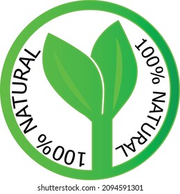 100% natural vector logo for food products