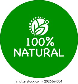 100% natural vector logo or icon, hundrad percent natural logo