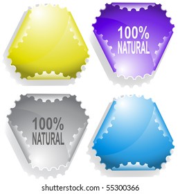 100% natural. Vector sticker.