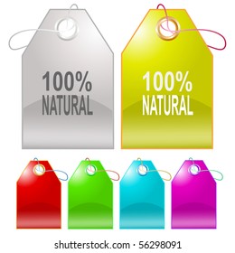 100% natural. Vector tags.