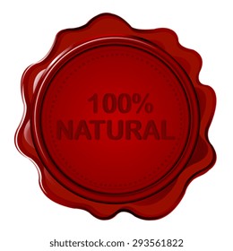 100% NATURAL wax seal against white background