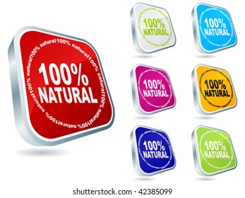 100% natural web buttons different colors