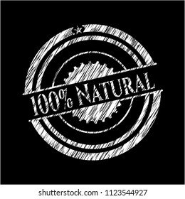 100% Natural written with chalkboard texture