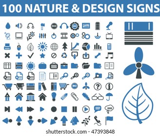 100 carteles de naturaleza y diseño. vector