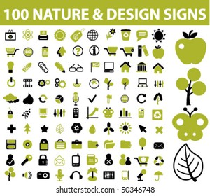 100 carteles de naturaleza y diseño. vector