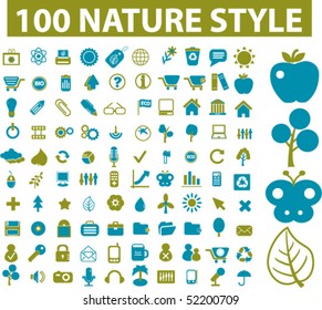 100 nature & design signs. vector