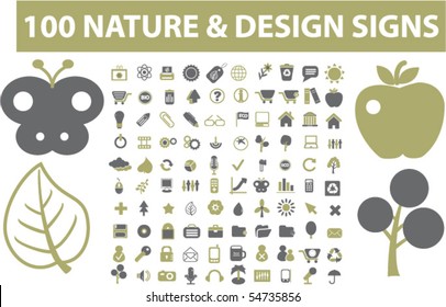 100 carteles de naturaleza y diseño. vector