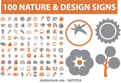 100 carteles de naturaleza y diseño. vector
